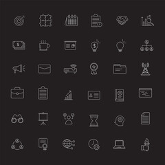 business line icon pack, line business icon pack