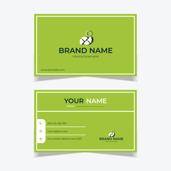 elegant business card design template green and white color