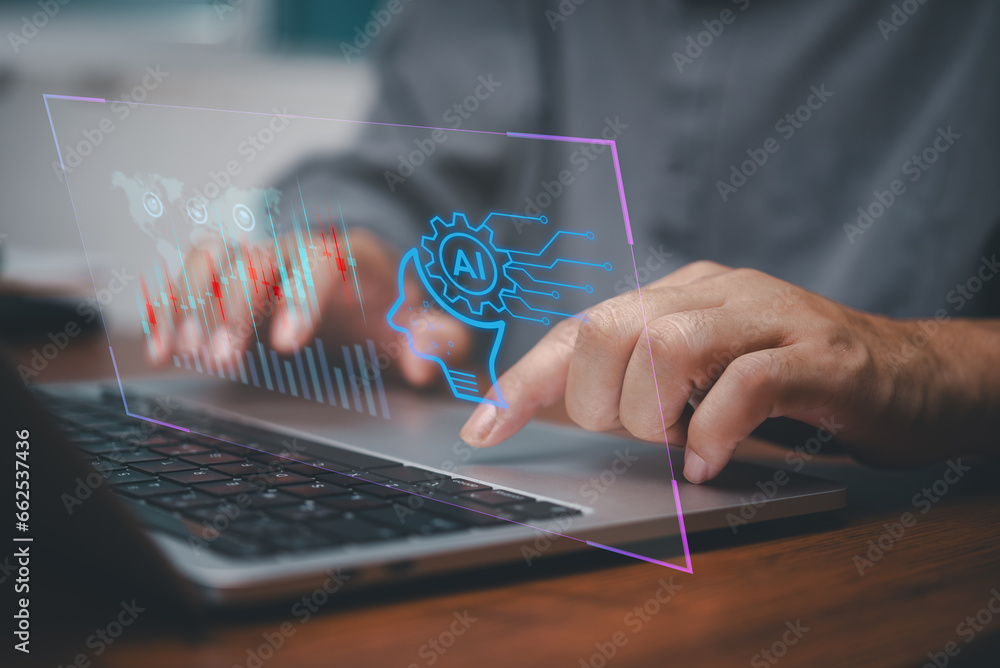 Poster chatbot ai artificial intelligence technology online customer service.digital chatbot, robot applica