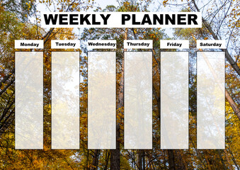 Beautiful weekly planner, school timetable education, can be used as an organizer or calendar