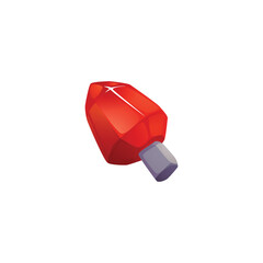 Game icon or button in shape of spear weapon, realistic vector isolated.