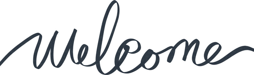 Welcome word hand lettering