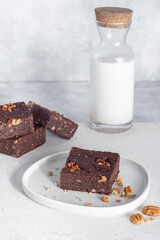 chocolate cake and milk