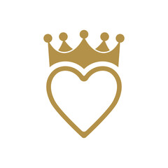 king heart vector logo