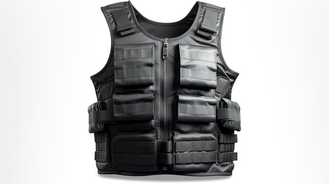 Bulletproof vest isolated on white background.