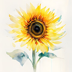 sunflower flower yellow illustrtion summer plant