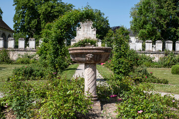 Garden and rose garden of Chaalis in France