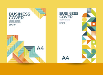 geometric cover design, bauhaus pattern design, business presentation design, annual report cover design, a4 - obrazy, fototapety, plakaty