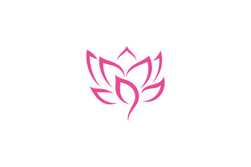 Fototapeta na wymiar Abstract lotus flower vector logo design