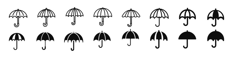 Umbrella icon, umbrella Icon vector flat design, Umbrella icon. Protection parasol symbol. Rain weather signs. Season symbols. Rainy icons. umbrella vector icon template, Umbrella pixel perfect linear © marufpro555777