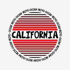 Vector illustration on the theme of California. t-shirt graphics, poster, banner, flyer, print and postcard