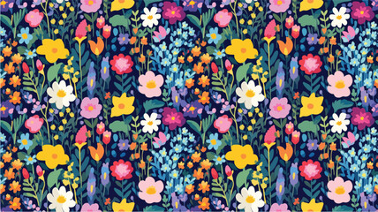 seamless ditsy flowers repeating pattern, tiny flowers pattern, ditsy, liberty , meadow, floral © peacefy