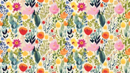 Türaufkleber seamless ditsy flowers repeating pattern, tiny flowers pattern, ditsy, liberty , meadow, floral © peacefy