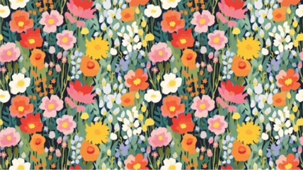 Foto auf Acrylglas seamless ditsy flowers repeating pattern, tiny flowers pattern, ditsy, liberty , meadow, floral © peacefy