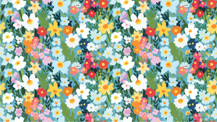seamless ditsy flowers repeating pattern, tiny flowers pattern, ditsy, liberty , meadow, floral © peacefy