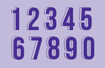 Purple stylish numbers font