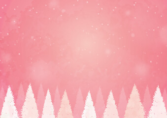 Fototapeta na wymiar Snow forest - pink