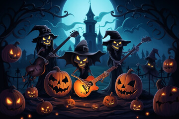 halloween background with pumpkin