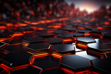 Obraz premium 3d background with hexagonal shapes and texture by generative AI
