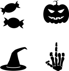 Halloween symbols and signs. Vector illustration