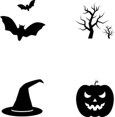 Halloween symbols and signs. Vector illustration