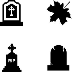 Halloween symbols and signs. Vector illustration