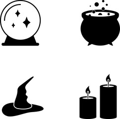 Halloween symbols and signs. Vector illustration