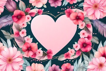 Fototapeta premium pink flower frame