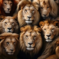 multiple Lions packed together