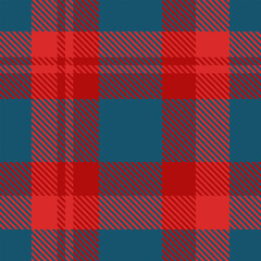 Blue Red Plaid Tartan Seamless Pattern. Check fabric texture for flannel shirt, skirt, blanket
