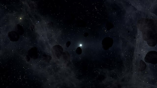 Asteroid In Space is motion footage for sci fi films and cinematic in space scene. Also good background for scene and titles, 