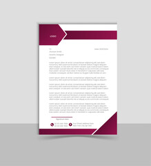 Professional letterhead template design for business project. Corporate letterhead document with company logo & icon. 
