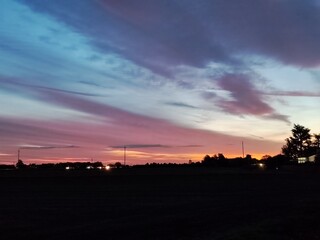 sunset over the city