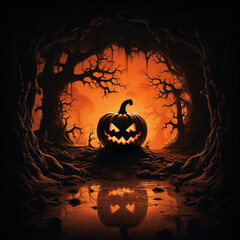 halloween background with pumpkin