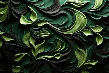 Foto op Plexiglas 抽象的な葉っぱ模様の背景素材 © TECHD