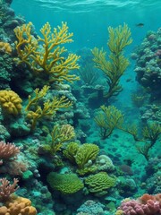 Naklejka na ściany i meble coral reef in the ocean