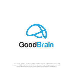 Good brain minimalist logo design vector template