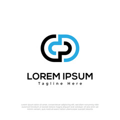 Infinity Letter D P logo symbol, Initial D P logo vector design template