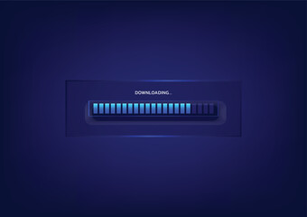 status downloading blue background