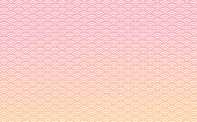 ピンクの手書き風青海波の背景