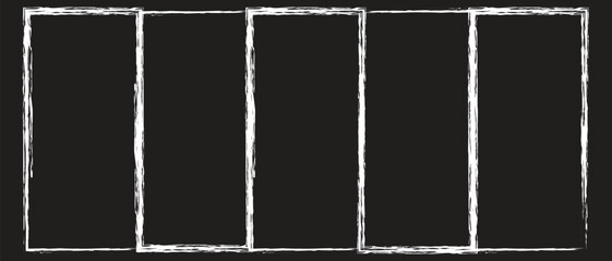 Grunge square and rectangle frames. Ink empty black boxes set. Rectangle borders collections. Rubber square stamp imprint. Vector illustration