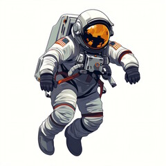 Fototapeta premium Cartoon Astronaut in Vector Graphic