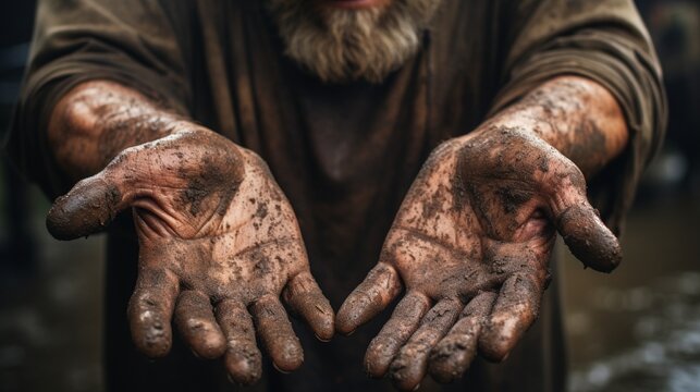 Dirty hands of poorness .full ultra HD, High resolution