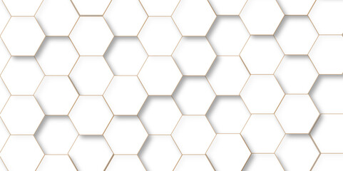 Abstract background with hexagons. Abstract hexagon polygonal pattern background vector. seamless bright white abstract honeycomb background.	