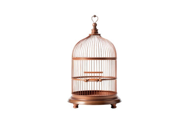 Stunning Brown Bird Cage Cover with Stand Isolated on Transparent Background PNG.