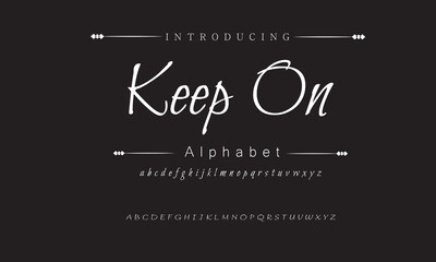 Keep Out Elegant Font Uppercase Lowercase and Number. Classic Lettering Minimal Fashion Designs. Typography modern serif fonts regular decorative vintage concept. vector illustration