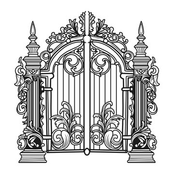 Design drawing of metal gates.