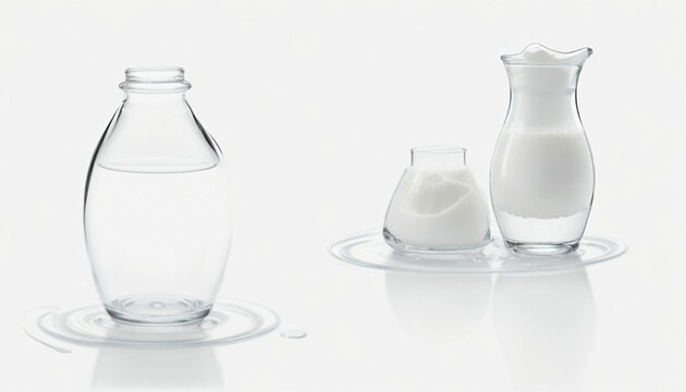 Set of milk splash isolated on White background