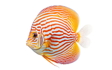 Colorful Discus Fish Isolated on Transparent Background PNG.