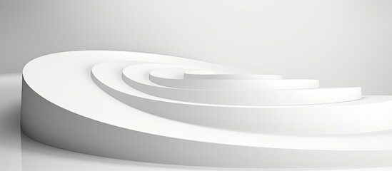 Obraz premium Minimalistic AI design featuring abstract white background with crooked path symbolizing business success for various purposes like presentations wallpapers and advertising